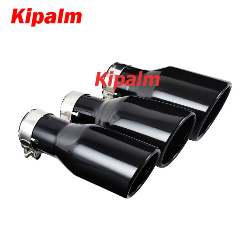 Universal Car Exhaust Pipe Tail Throat Stainless Steel Muffler Tips with Clamp Modification Parts Black Color