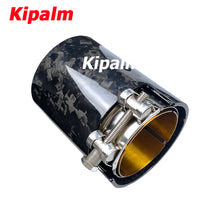 Load image into Gallery viewer, 1PC Forged Carbon Fiber Exhaust Tips for M Performance Muffler Tail Pipe 120mm Length Gold BMW M2 M3 M4 M5 M6