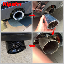 Load image into Gallery viewer, 1pcs BMW X3 G01,X4 G02 M LOGO Carbon Fiber Exhaust Tips for M Performance Exhaust Pipe for BMW Muffler Tail Pipe 90mm Length Gold