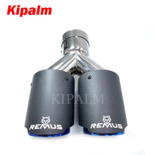 Load image into Gallery viewer, Dual Equal Length Remus Sport Matte Carbon Fiber Exhaust Muffler Tips Glossy Blue Pipe for BMW BENZ