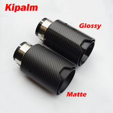 Load image into Gallery viewer, 1pcs Universal M LOGO Carbon Fiber Exhaust tips For BMW Performance exhaust pipe Exhaust tips Glossy