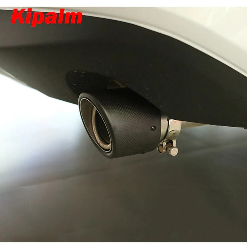 1PC Black Universal AK Logo Carbon Fiber Exhaust Muffler Tip for MAZAD CX-5 GOLF Exhaust Tips Free Shipping