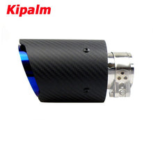 Load image into Gallery viewer, Matte Twill Carbon Fibre Car Exhaust Tip Burnt Blue Stainless Steel Muffler Tip Tail Pipe For BMW BENZ AUDI VW Car Accessories