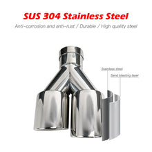 Load image into Gallery viewer, 1 Pair Double-layer Polished Stainless Steel Dual Exhaust Tips Universal Car Curly Edge Muffler Tail Pipes