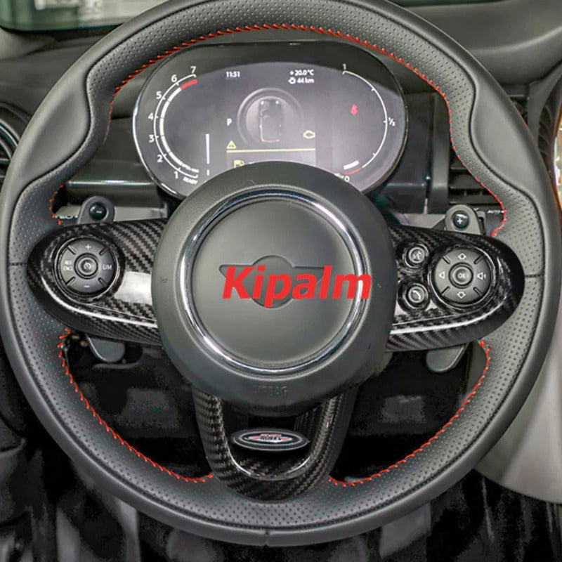 3PCS for Mini F Series Clubman F54 F55 F56 Cabrio F57 Countryman F60 Carbon Fiber Steering Wheel Button Cover Kit