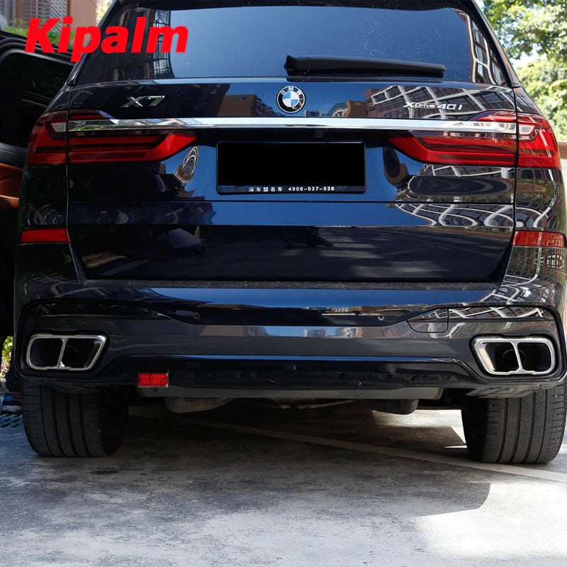 For BMW X5 G05 X6 G06 X7 G07 2018- 304 Stainless Steel Square Dual End Exhaust Muffler Tips Cover