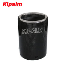 Load image into Gallery viewer, Car Universal Adjustable Carbon Fiber Cover Muffler Pipe Tip Carbon Fiber Case Exhaust Tip Housing with Circlip 57-63mm Ak Logo