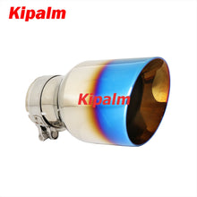 Load image into Gallery viewer, 1pcs Slanted Edge Burnt Blue sliver Stainless Steel Exhaust Tip Tail End Pipe Muffler Tips