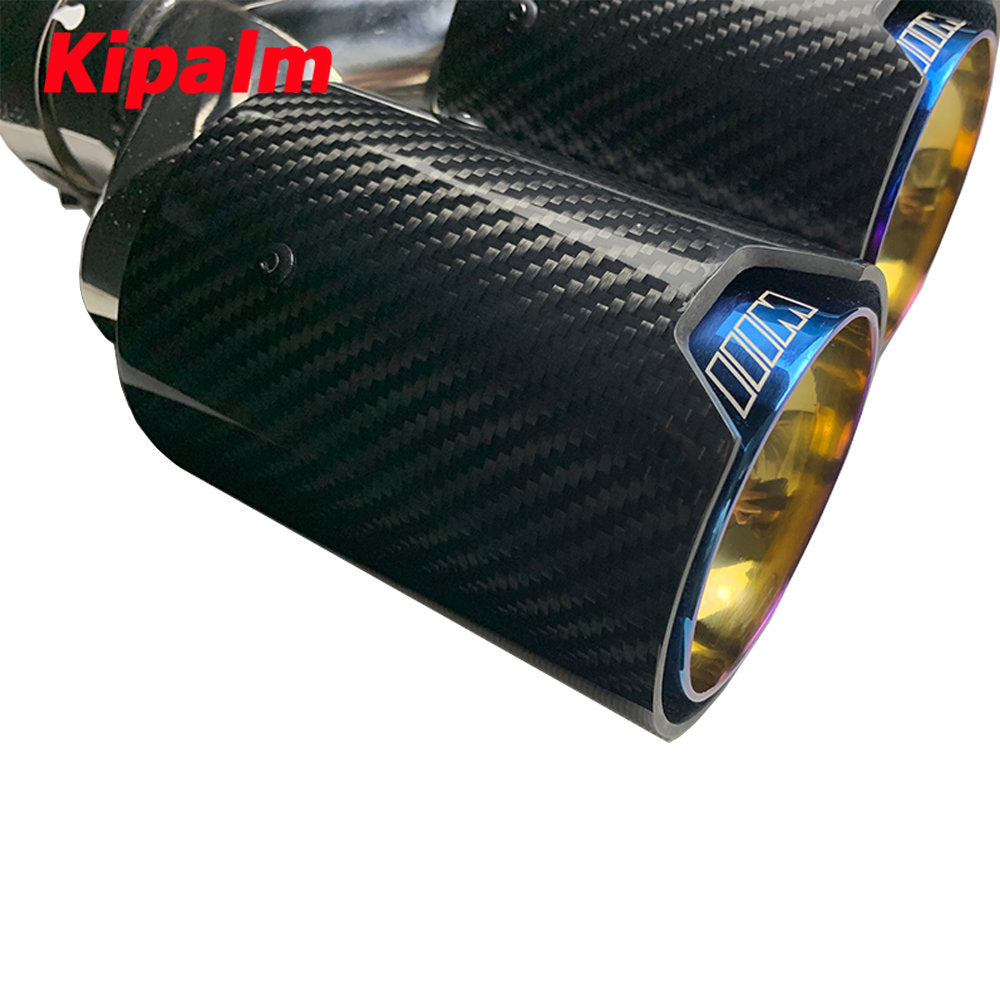 Universal M Performance Style Dual Outlet Carbon Fibre Muffler Tips Stainless Steel Exhaust Pipe for BMW