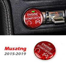 Load image into Gallery viewer, Kipalm For Ford Mustang Carbon Fiber Sticker Engine Start Stop Button Decoration Cover Car Styling For 2015-2019