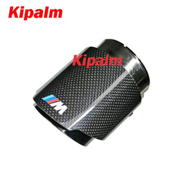 BMW M2 M3 M4 M5 M6 F87 F80 F82 F10 F12 Glossy Carbon Fiber M Performance Exhaust Tips with Black Stainless Steel 4pcs