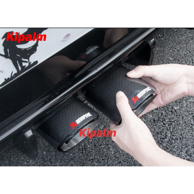 2PCS Real Carbon Fiber Rear Exhaust Muffler Tip Pipe for Honda Civic Hatchback 2020-2021