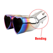 Load image into Gallery viewer, 1PC Universal Dual Exhaust Pipe Muffler Bolt-On Heart Shape Straight Edge Stainless Steel Outlet Nozzle