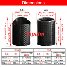 Load image into Gallery viewer, Kipalm Car Universal Exhaust Pipe Carbon Fiber Cover Muffler Pipe Tip Cover Without Logo