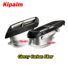 Load image into Gallery viewer, 1 Pair Real Carbon Fiber Exhaust Tips for Mercedes Benz C-class W205 S205 Modify to AMG C63 E63 C-class 2015-2018