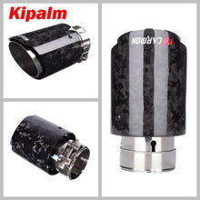 Load image into Gallery viewer, Kipalm Forged Carbon Fiber Exhaust Pipe Muffler Tip with 304 Stainless Steel for Camry Corolla Yaris Hilux Vios Rush Innova Fortuner Avanza
