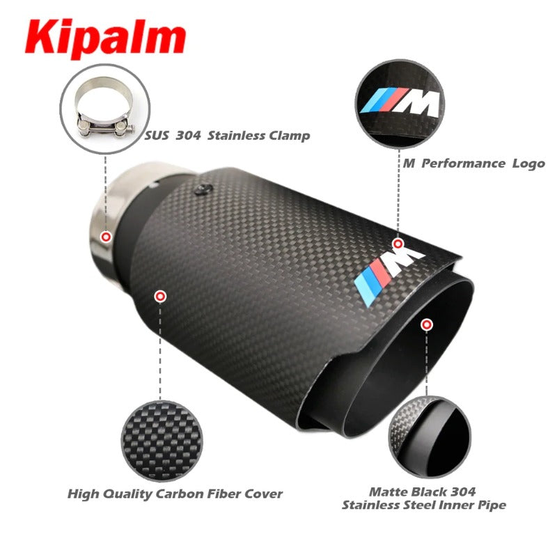 Matte Carbon Fiber M Performance Exhaust Muffler Tips for BMW F20 F21 F22 F23 F30 F31 F32 F33 F36 F10 F11 F12 F13