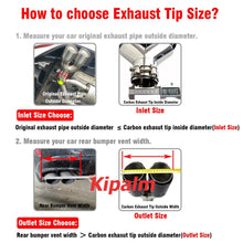 Load image into Gallery viewer, 1pcs Hatchback Y-Style Dual Forged Carbon Fiber Blue Stainless Steel Exhaust Tips End Pipes Muffler Tips for Ford ST MK4 Wagon