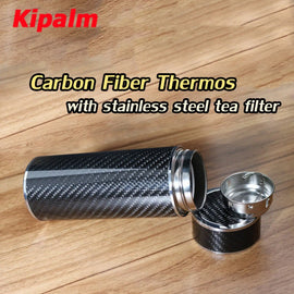 350ml 220ml Thermos Cup Carbon Fiber Travel Mug Tumbler Double Wall Insulated Stainless Steel for Car Home Outdoor Office