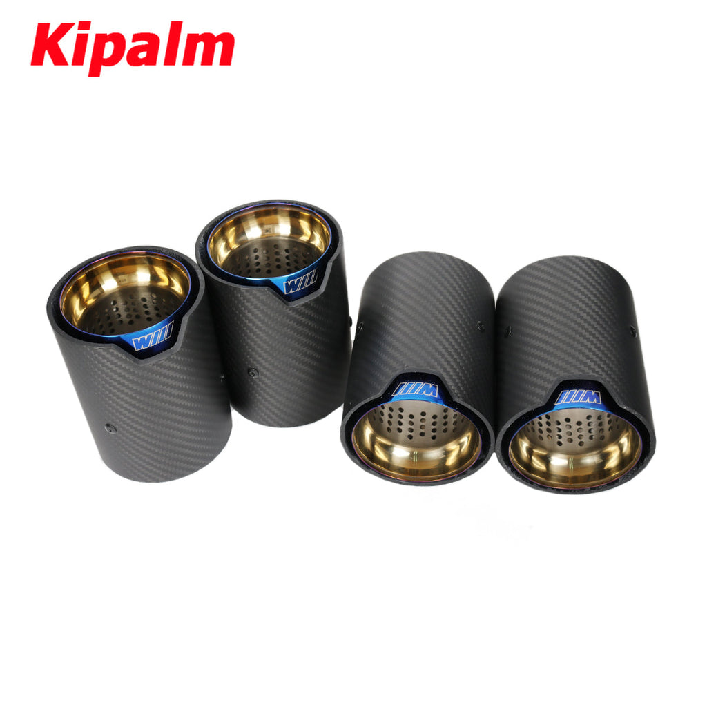 4PCS M Performance Matte Carbon Fiber Exhaust Tip Muffler for BMW Exhaust Pipe M2 F87 M3 F80 M4 F82 F83 M5 F10 M6 F12