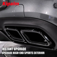 Load image into Gallery viewer, 1Pair Stainless Steel Weld-on Square Dual Exhaust Pipe Mufflers for Benz W212 W204 W221 CLASS E/C/S with AMG Logo