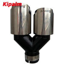 Load image into Gallery viewer, Car Universal Akrapovic Dual Black Stainless Steel Exhaust Tip Double End Pipe for BMW BENZ VW Golf TOYOTA