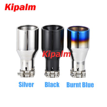 Load image into Gallery viewer, 1PC Stainless Steel Slanted Cut Tailpipe Universal Burnt Blue Black Silver Exhaust Pipe Muffler Tips