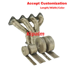 Load image into Gallery viewer, 5M 10M 15M Motorcycle Exhaust Heat Wrap Roll with Stainless Ties Fiberglass Heat Shield Tape