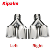 Load image into Gallery viewer, 1 Pair Double-layer Polished Stainless Steel Dual Exhaust Tips Universal Car Curly Edge Muffler Tail Pipes