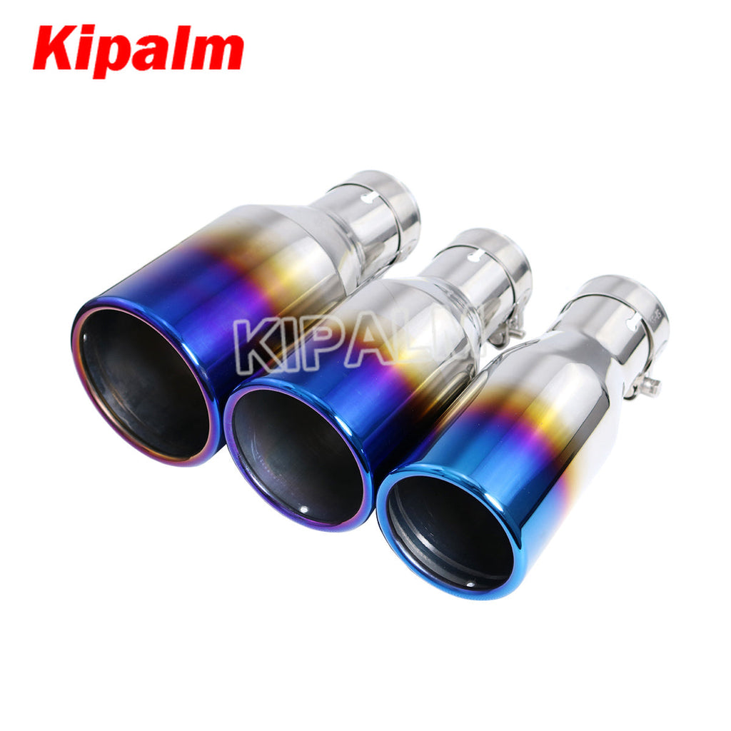 1 Piece Car Universal 304 Stainless Steel Burnt Blue Exhaust Pipe Muffler Tips for Audi VW Golf BMW Toyota Honda Parts