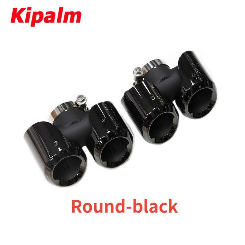 1 Pair OEM Square round Outlet Satinless Steel Exhaust Pipe For Land Rover Defender 2020-2023
