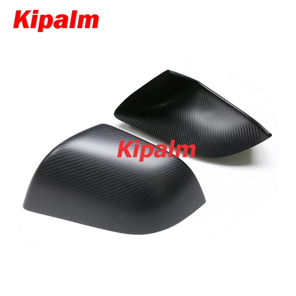 1 Pair Rearview Side Mirror Cap Add on Style Real Dry Carbon Fiber Exterior Mirror Cover for Tesla Model 3
