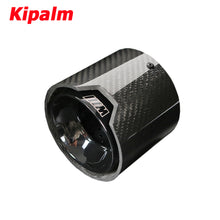 Load image into Gallery viewer, Black Coated Stainless Steel Glossy Carbon Fiber Exhaut Tip Pipe Tail Ends Fits for BMW M3 G80 M4 G82 G83 2020+