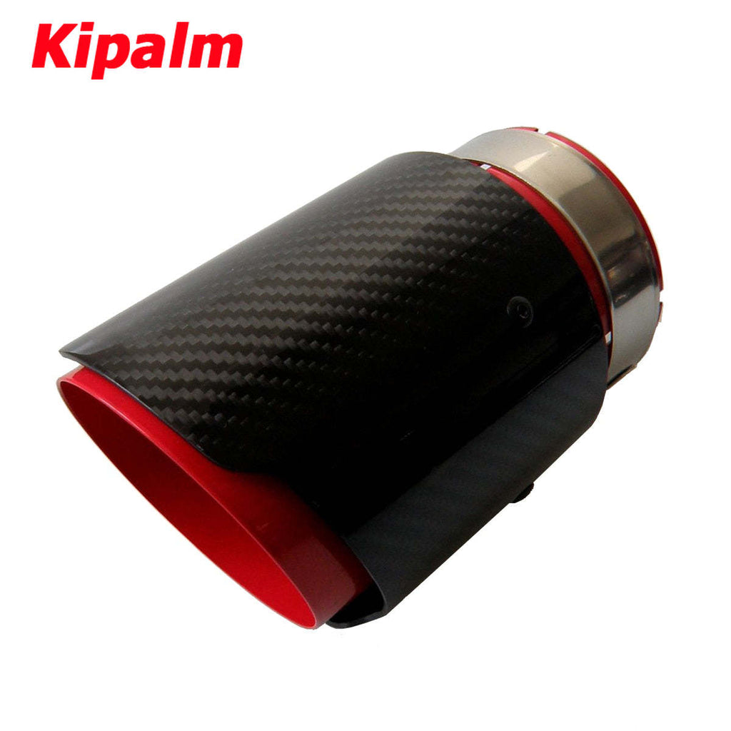 1PC Universal Akrapovic Carbon Fiber Red Coated Car Exhaust Pipe Tailtip Muffler tip Toyota CRV Without Logo