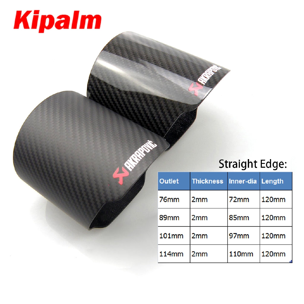 1pcs Twill Weave Akrapovic Authentic 3K Carbon Fiber Cover Muffler Pipe Tip Cover Akrapovic Housing Car Universal Exhaust Pipe Carbon Fiber Case