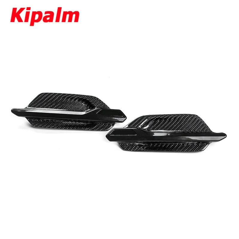 2PCS Real Carbon Fiber Front Side Light Trim Replacement Vent Fender Cover for BMW M2 F87