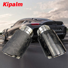 Load image into Gallery viewer, Car Universal Straight Cut Matte Forged Carbon Fiber Exhaust Muffler Tips for BMW AUDI GOLF MAZDA