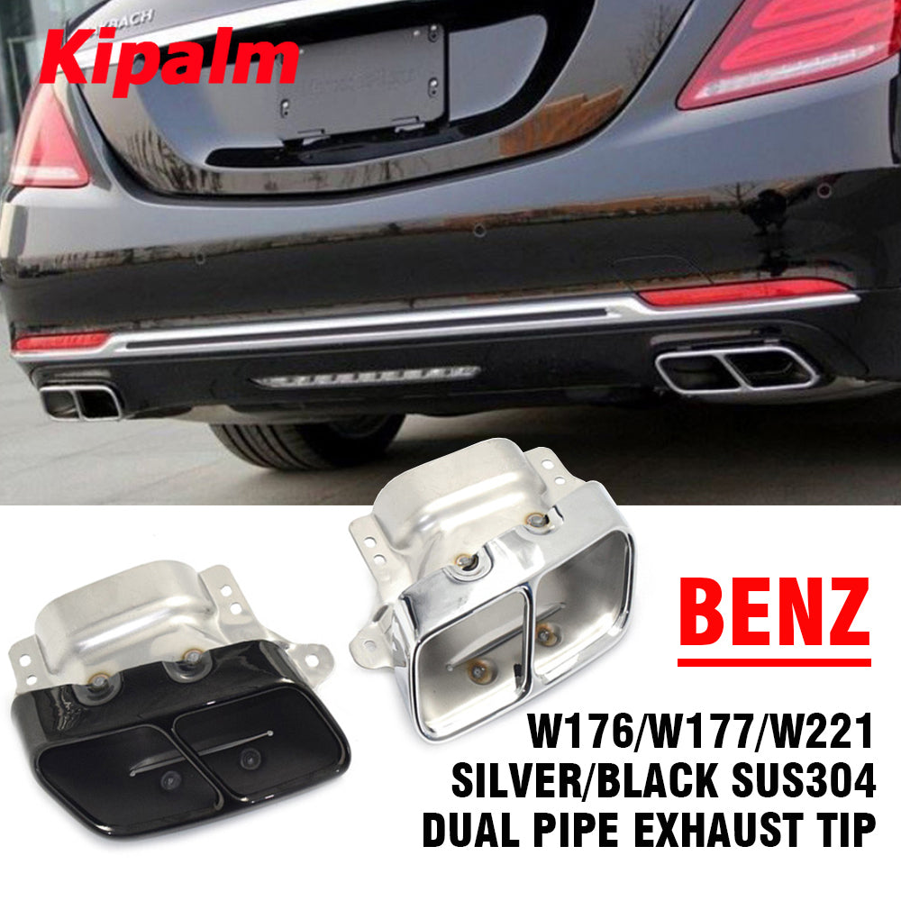 Auto Square Exhaust Muffler Stainless Steel Exhause Pipe for Mercedes Benz S Class W176 W177 W221