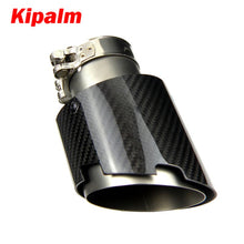 Load image into Gallery viewer, Kipalm Straight Edge Sand Blasting Stainless Steel Four Slots Carbon Fiber Exhaust Tip Muffler for BENZ BMW AUDI