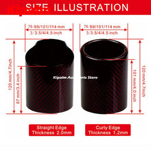 Load image into Gallery viewer, Akrapovic Type Car Universal Exhaust Pipe Red and Twill Carbon Fiber Cover Exhaust Muffler Pipe Tip case Exhaust Tip housing