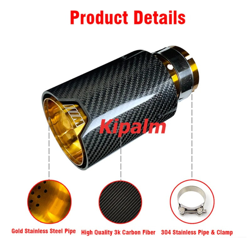 2PCS M Performance Style Design Carbon Fiber Exhaust Tips Muffler Pipe 170mm Length for BMW F30 F31 F20 F22