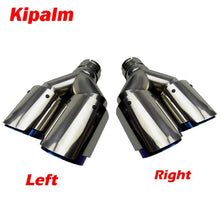 Load image into Gallery viewer, Car Universal Akrapovic Dual Burnt Blue Stainless Steel Exhaust Tip Double End Pipe for BMW BENZ VW Golf TOYOTA Left and Right
