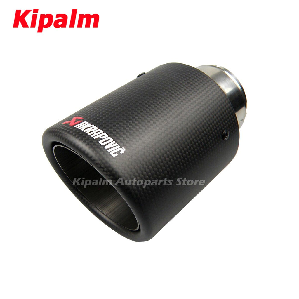 1PCS Akrapovic Curly Matte Car Universal Carbon Fiber Exhaust Tip Muffler Pipe For BMW BENZ AUDI VW