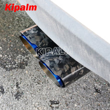 Load image into Gallery viewer, 1 Pair Dual Pipe Y Style Forged Carbon Fiber + Burnt Blue Stainless Steel Exhaust Muffler Tips End Pipe for BMW BENZ VW