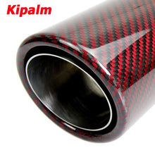 Load image into Gallery viewer, No Logo Angle Adjustable Exhaust Tip Curly Edge Red Carbon Fiber Muffler Tip for Toyota Honda Nissan