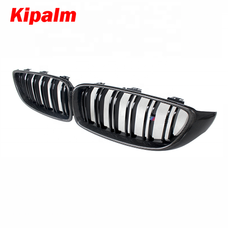 Carbon Fiber Front Grill for BMW 4 Series F32 F33 F36 M3 F80 M4 F82 with Dual Slat Line