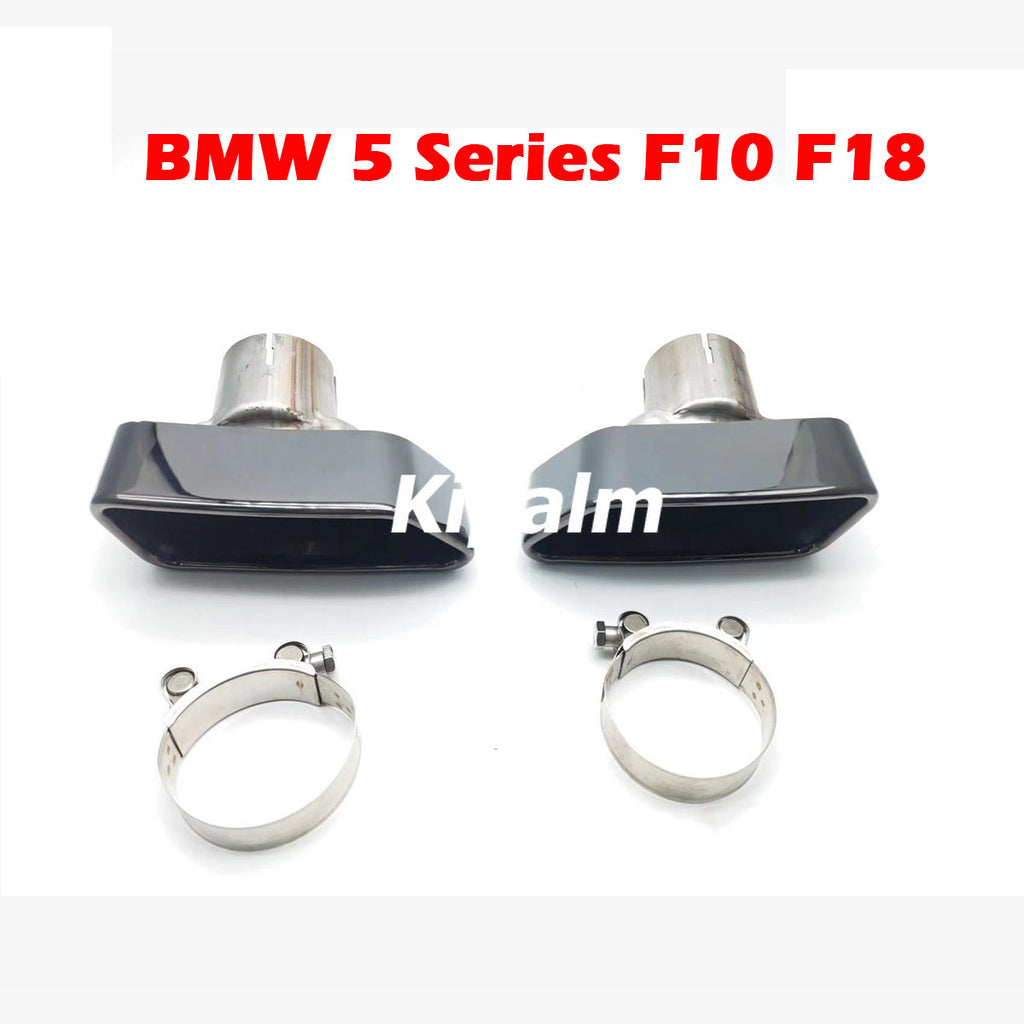 1 Pair Square Exhaust Quad Muffler Pipe For BMW 5 Series F10 F18 Stainless Steel Rear Tail Tips