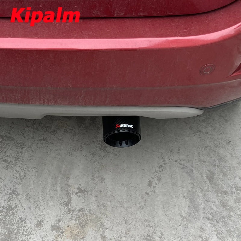 Universal Straight Cut 3-layers Design Carbon Fiber Exhaust Pipe Muffler Tips Tailpipe Ends with AK logo