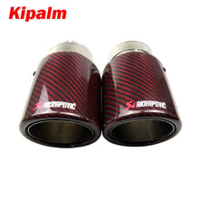 Load image into Gallery viewer, 1PC Universal Akrapovic Red Carbon Fiber Exhausts Tip Muffler Tail Pipe Tip For BMW BENZ AUDI VW