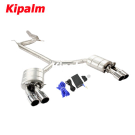 304 Stainless Steel Full Exhaust System Cat-back Fit for Audi A4L B9 2.0T 2017-2021 Forerunner